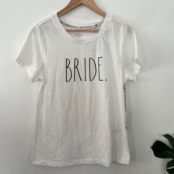 RAE DUNN White BRIDE Short Sleeve Graphic NWT - Picture 2 of 8